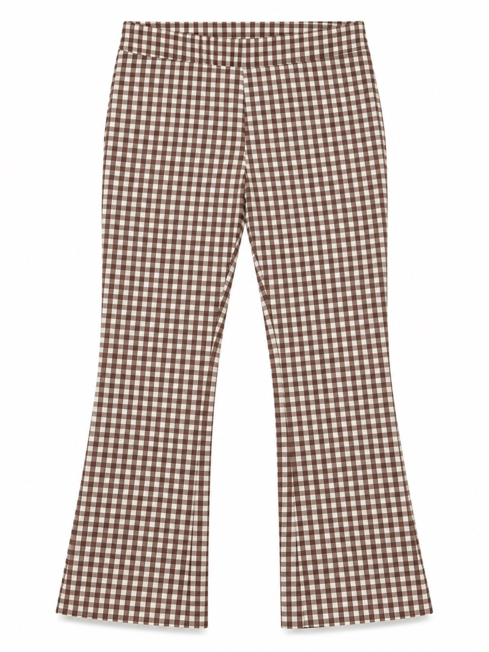 J.McLaughlin Masie Pants Women’s 8 Brown Ivory Gingham Check Pull On Slim Ankle